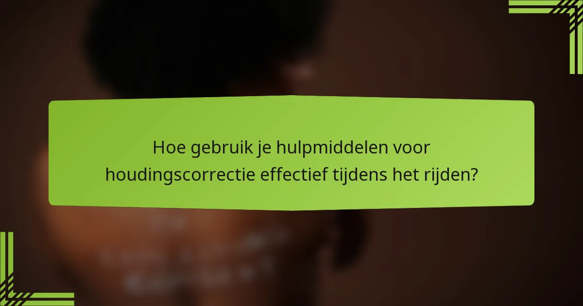 Hoe gebruik je hulpmiddelen voor houdingscorrectie effectief tijdens het rijden?