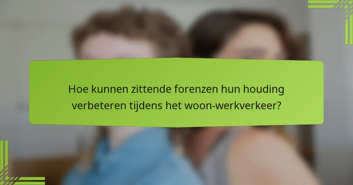 Hoe kunnen zittende forenzen hun houding verbeteren tijdens het woon-werkverkeer?