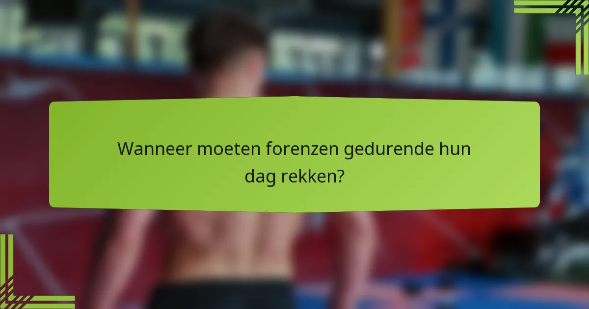 Wanneer moeten forenzen gedurende hun dag rekken?