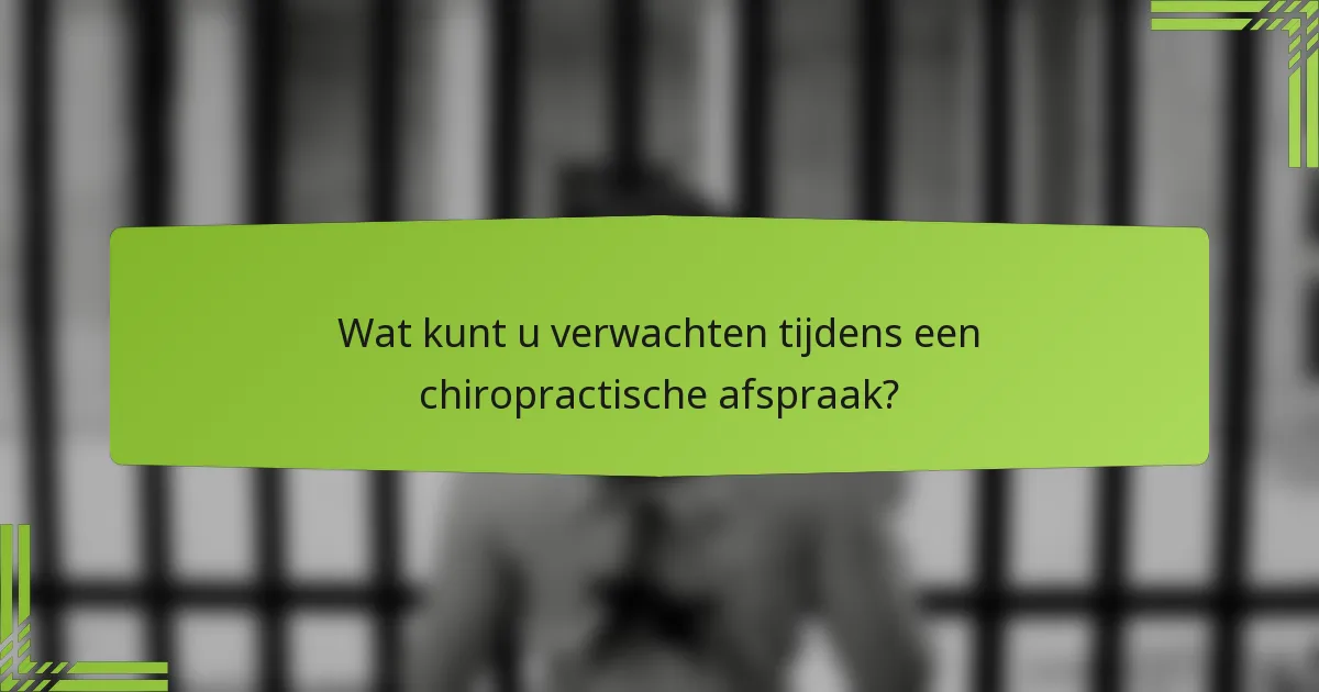 Wat kunt u verwachten tijdens een chiropractische afspraak?
